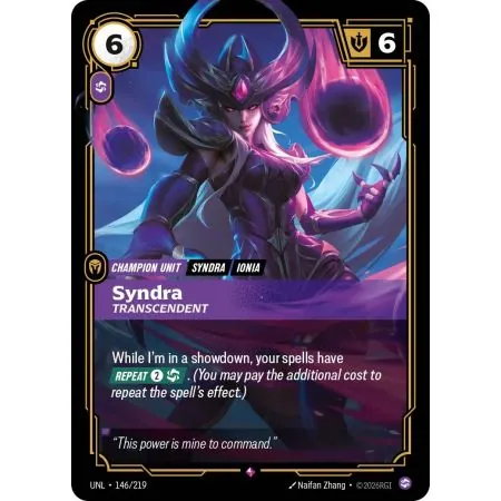 Syndra - Transcendent (Base) UNL-146 | UNL | ProCards México