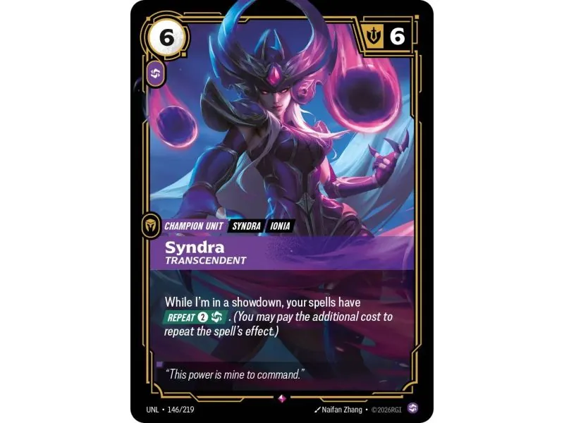 Syndra - Transcendent (Base) UNL-146 | UNL | ProCards México
