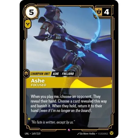 Ashe - Focused (Base) UNL-169 | UNL | ProCards México