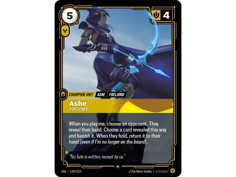 Ashe - Focused (Base) UNL-169 | UNL | ProCards México