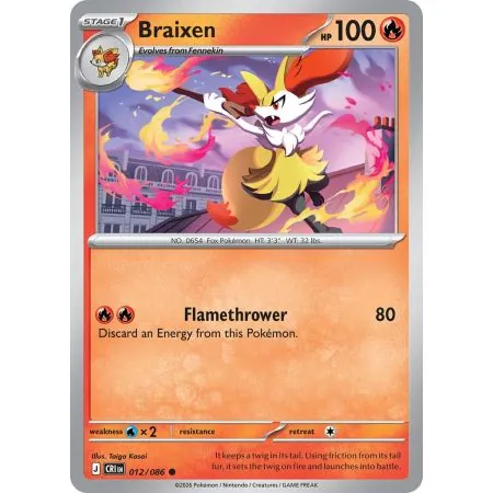 Braixen CRI-EN012 | Chaos Rising | ProCards México