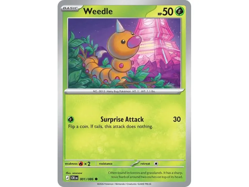 Weedle (Common/Reverse Holofoil) CRI-ENR001 | Chaos Rising | ProCards México