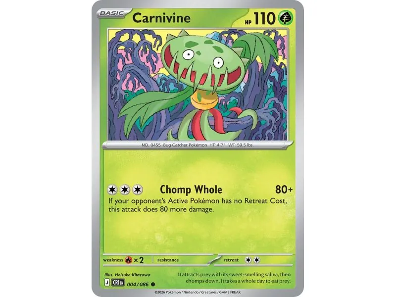 Carnivine (Common/Reverse Holofoil) CRI-ENR004 | Chaos Rising | ProCards México