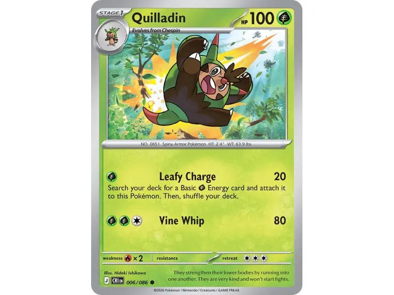 Quilladin (Common/Reverse Holofoil) CRI-ENR006 | Chaos Rising | ProCards México