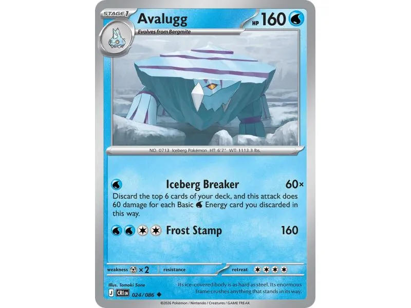 Avalugg (Common/Reverse Holofoil) CRI-ENR024 | Chaos Rising | ProCards México