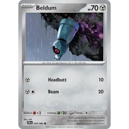 Beldum (Common/Reverse Holofoil) CRI-ENR059 | Chaos Rising | ProCards México