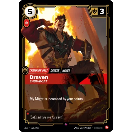 Draven, Showboat OGN-028 | Origins | ProCards México
