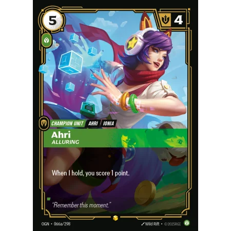 Ahri, Alluring OGN-066A | Origins | ProCards México