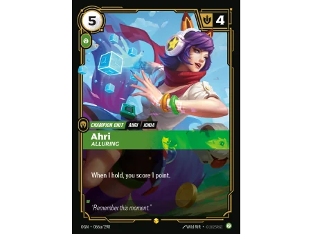 Ahri, Alluring OGN-066A | Origins | ProCards México