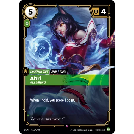 Ahri, Alluring OGN-066 | Origins | ProCards México