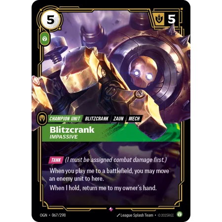 Blitzcrank, Impassive OGN-067 | Origins | ProCards México