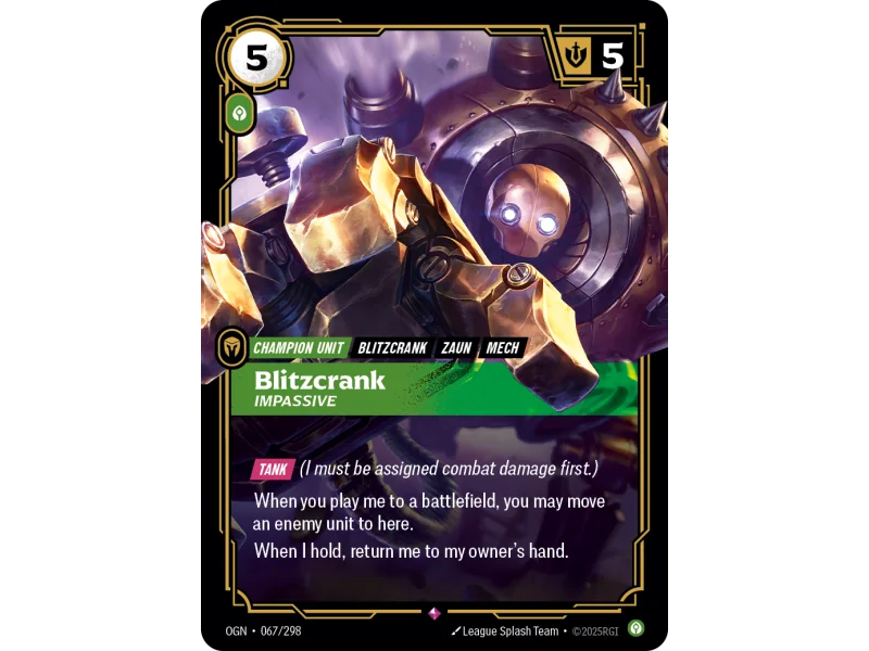 Blitzcrank, Impassive OGN-067 | Origins | ProCards México
