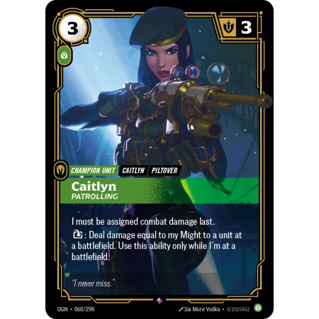 Caitlyn, Patrolling OGN-068 | Origins | ProCards México