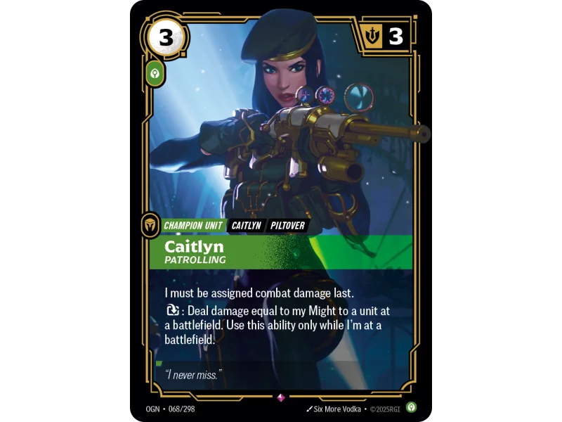 Caitlyn, Patrolling OGN-068 | Origins | ProCards México