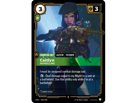 Caitlyn, Patrolling OGN-068 | Origins | ProCards México