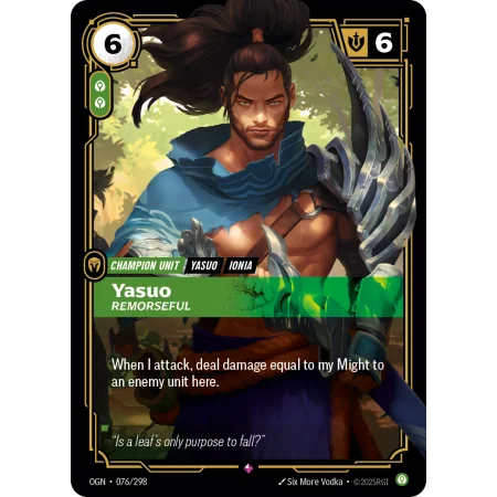 Yasuo, Remorseful OGN-076 | Origins | ProCards México