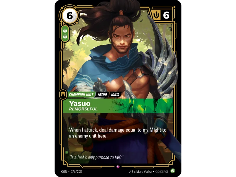 Yasuo, Remorseful OGN-076 | Origins | ProCards México