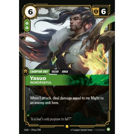 Yasuo, Remorseful OGN-076A | Origins | ProCards México