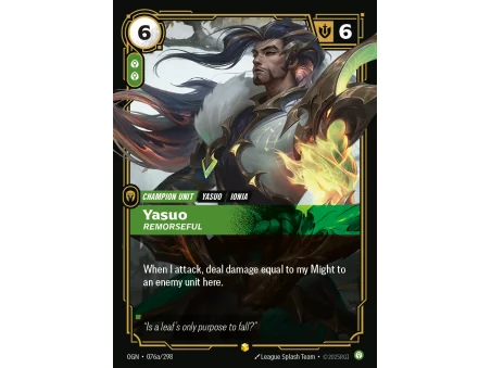 Yasuo, Remorseful OGN-076A | Origins | ProCards México