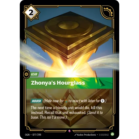 Zhonya's Hourglass OGN-077 | Origins | ProCards México