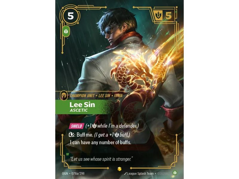 Lee Sin, Ascetic OGN-078A | Origins | ProCards México