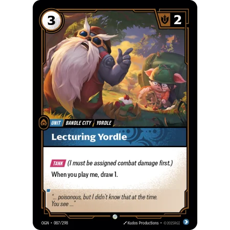 Lecturing Yordle OGN-087 | Origins | ProCards México
