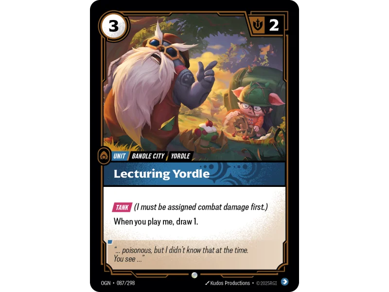 Lecturing Yordle OGN-087 | Origins | ProCards México