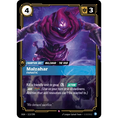 Malzahar, Fanatic OGN-113 | Origins | ProCards México