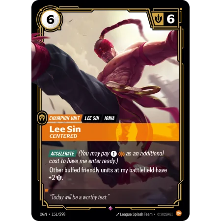 Lee Sin, Centered OGN-151 | Origins | ProCards México