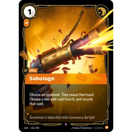 Sabotage OGN-156 | Origins | ProCards México