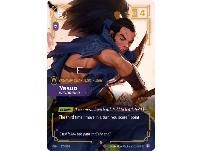 Yasuo, Windrider OGN-205 | Origins | ProCards México