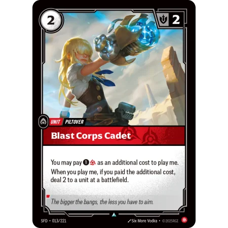 Blast Corps Cadet SFD-013 | Spiritforged | ProCards México