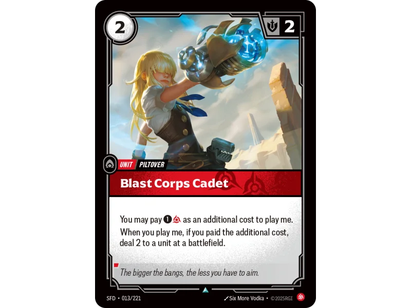 Blast Corps Cadet SFD-013 | Spiritforged | ProCards México