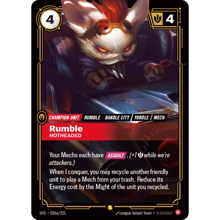 Rumble, Hotheaded SFD-026A | Spiritforged | ProCards México