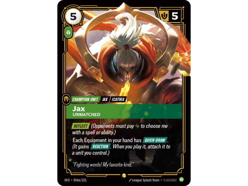 Jax, Unmatched SFD-054A | Spiritforged | ProCards México