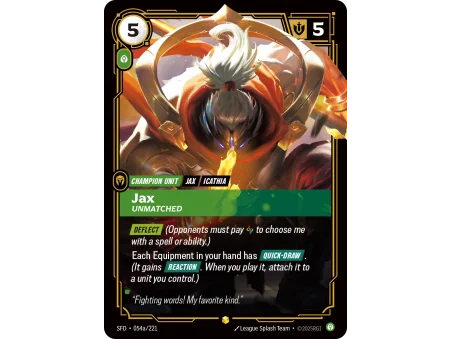 Jax, Unmatched SFD-054A | Spiritforged | ProCards México