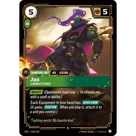 Jax, Unmatched SFD-054 | Spiritforged | ProCards México
