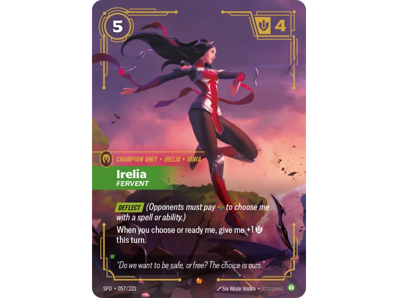 Irelia, Fervent SFD-057 | Spiritforged | ProCards México