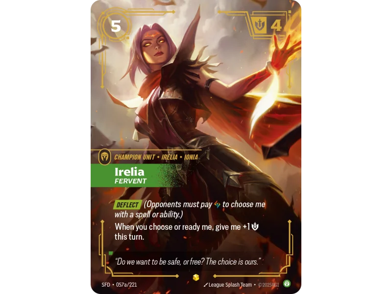 Irelia, Fervent SFD-057A | Spiritforged | ProCards México