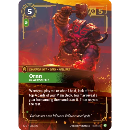 Ornn, Blacksmith SFD-058 | Spiritforged | ProCards México