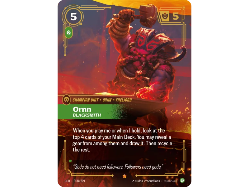 Ornn, Blacksmith SFD-058 | Spiritforged | ProCards México