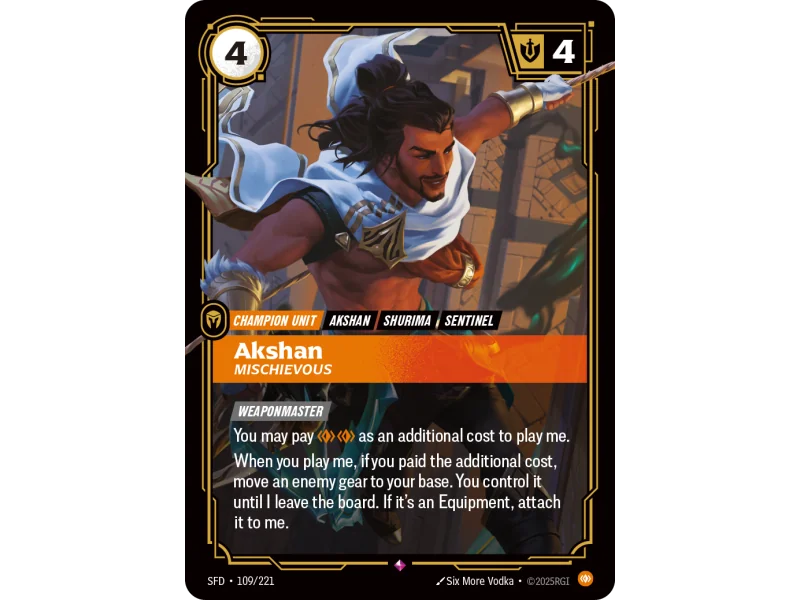 Akshan, Mischievous SFD-109 | Spiritforged | ProCards México