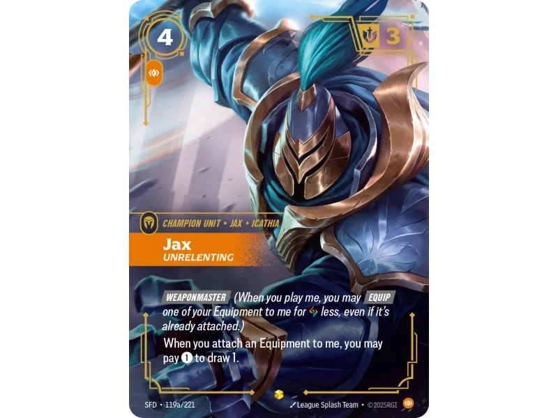 Jax, Unrelenting SFD-119A | Spiritforged | ProCards México