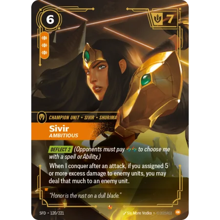 Sivir, Ambitious SFD-120 | Spiritforged | ProCards México