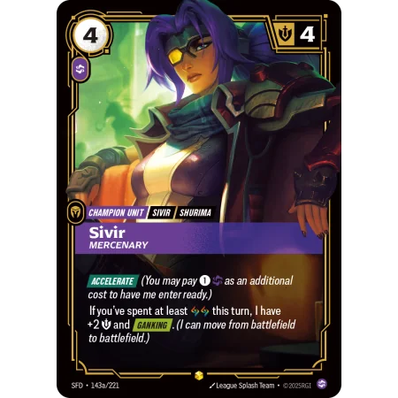 Sivir, Mercenary SFD-143A | Spiritforged | ProCards México