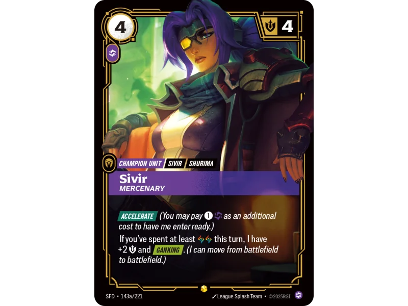Sivir, Mercenary SFD-143A | Spiritforged | ProCards México