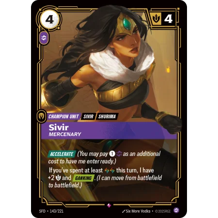 Sivir, Mercenary SFD-143 | Spiritforged | ProCards México