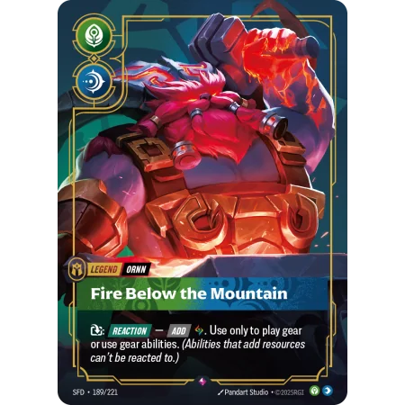 Fire Below the Mountain SFD-189 | Spiritforged | ProCards México