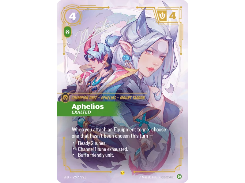Aphelios, Exalted SFD-224-STAR-221 | Spiritforged | ProCards México