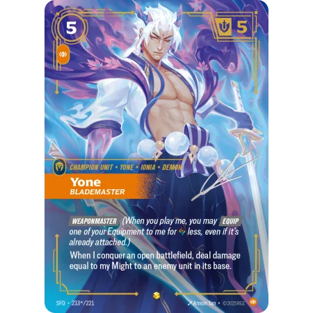 Yone, Blademaster SFD-233-STAR-221 | Spiritforged | ProCards México